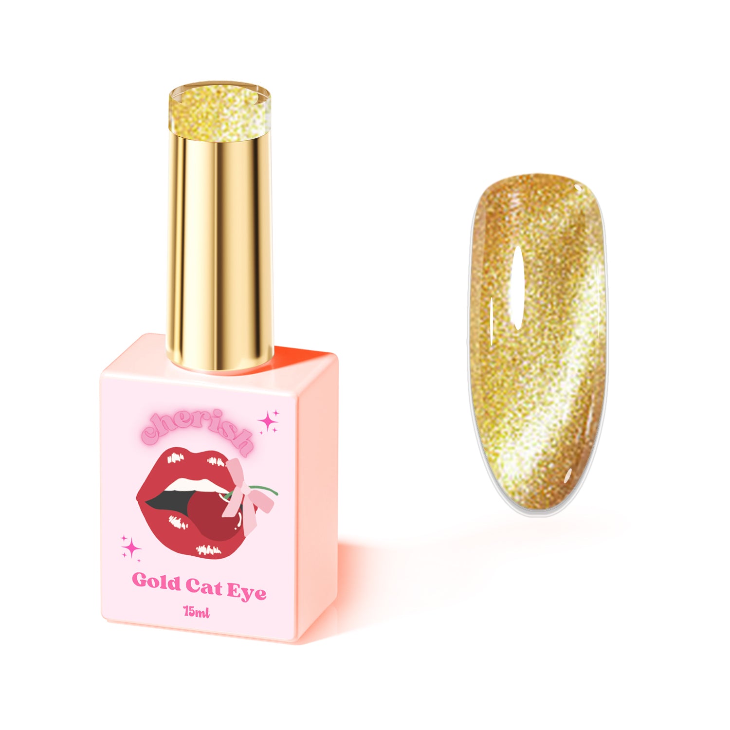 Gold cat eye gel polish